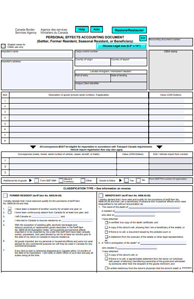 Free 42 Personal Forms In Pdf Ms Word Excel