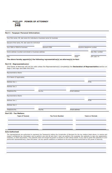 personal information power of attorney form