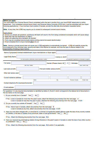 FREE 42+ Personal Forms in PDF | MS Word | Excel