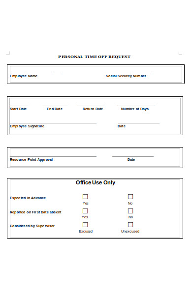 personal time off request form