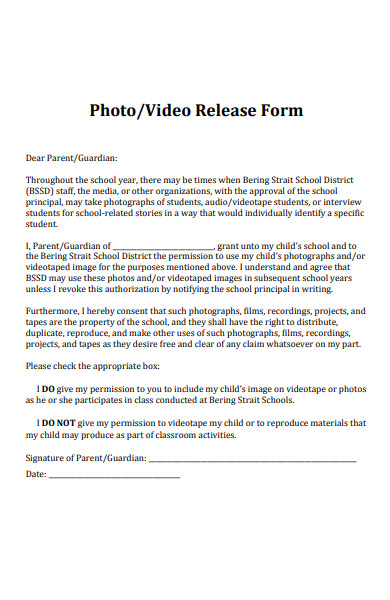 photo video release form