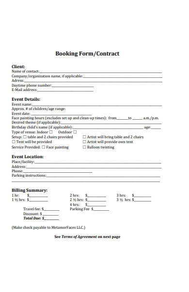 FREE 14+ Photography Booking Forms in PDF