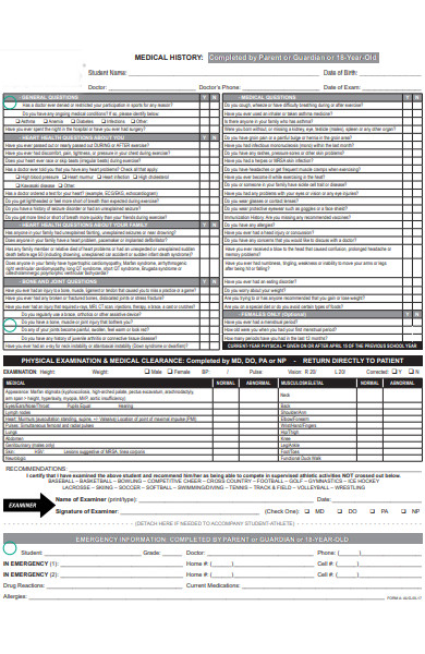 physical insurance form