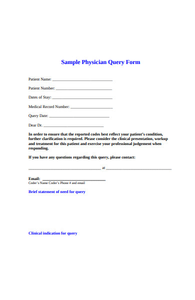 physician query form