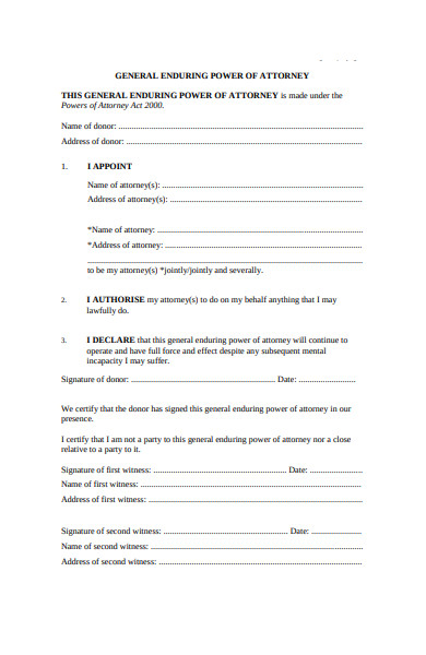 power of attorney law form