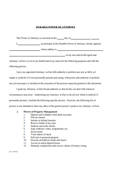 FREE 34+ Power of Attorney Forms in PDF | MS Word