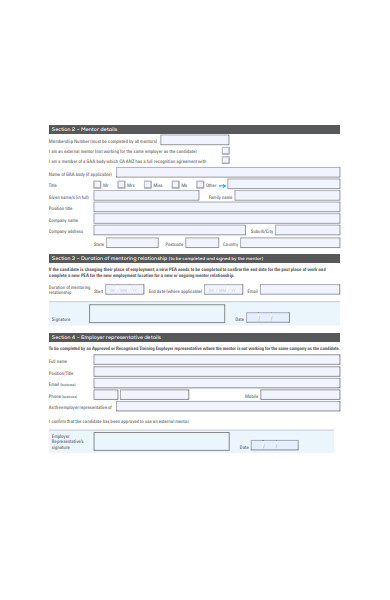 practical experience agreement form