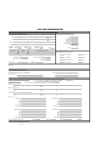 pre trip authorization form