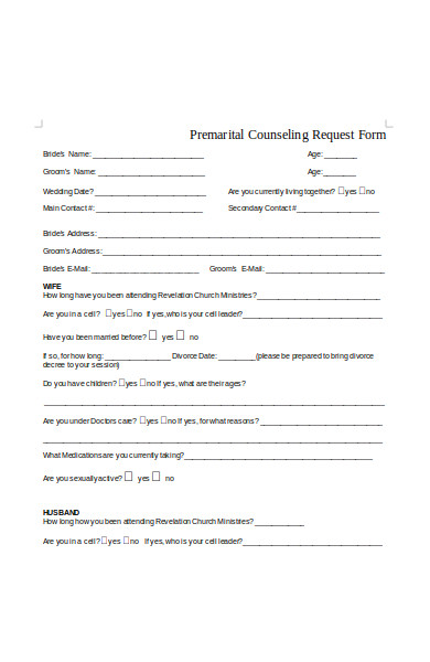 premarital request form