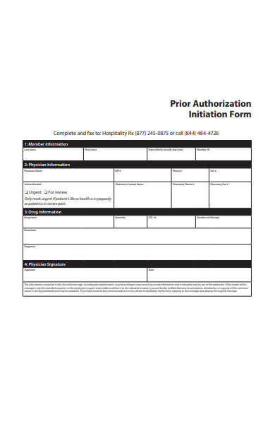 prior authorization initiation form