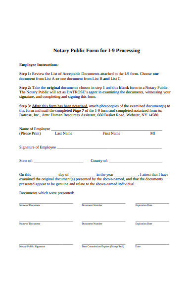 processing notary public form