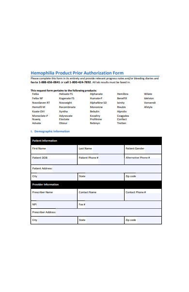 product prior authorization form
