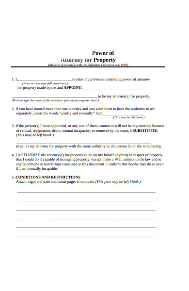 property attorney form