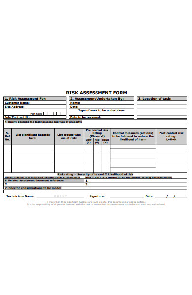 property risk assessment form
