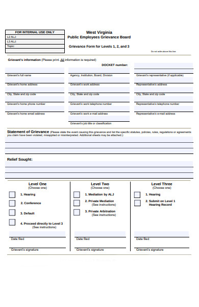 public employee grievance form