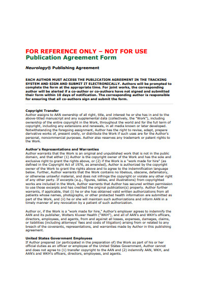 publication agreement form