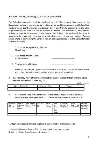 qualification information form