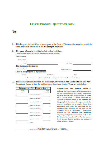 quotation proposal form
