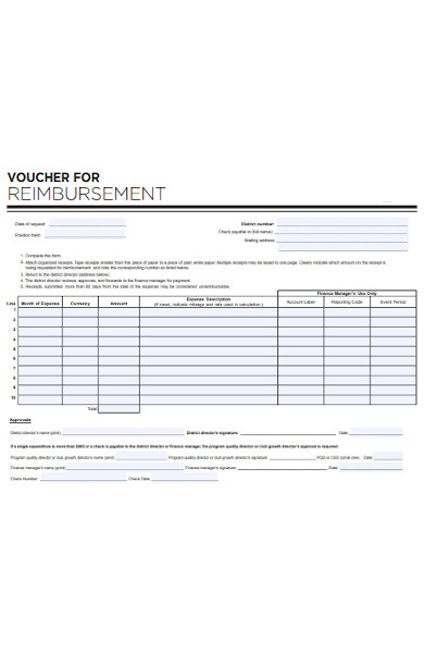 reimbursement voucher form