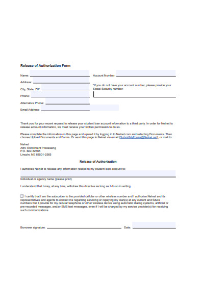 release authorization form