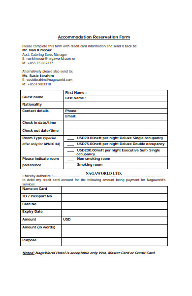 Free 20+ Restaurant Reservation Forms In Pdf 