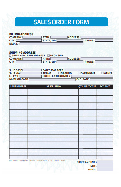 sales order form in pdf