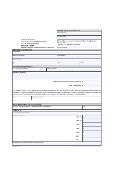 sample invoice form
