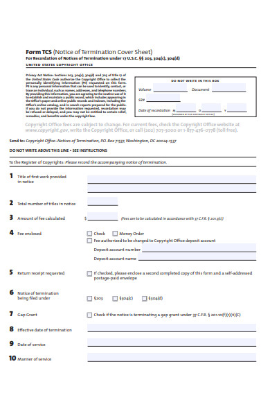 sample notice form example