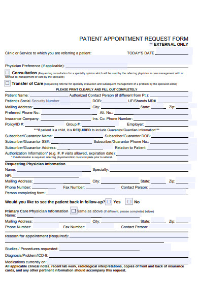 FREE 52+ Appointment Request Forms in PDF | MS Word | XLS