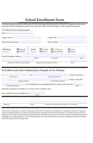 school administrator form