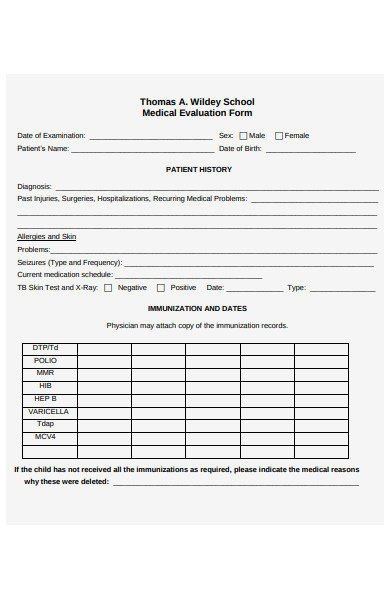 FREE 30+ Medical Evaluation Forms in PDF | MS Word