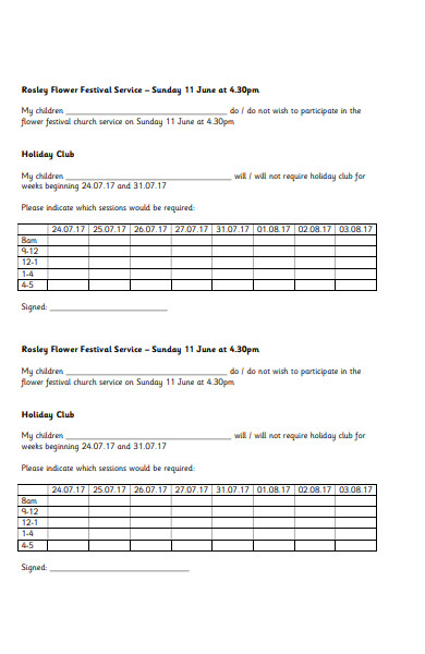 school photography booking form