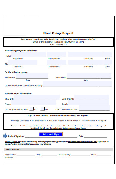 security name change form 