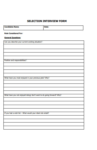 FREE 52+ Interview Forms in PDF | MS Word | XLS