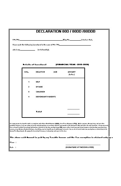 self declaration form1