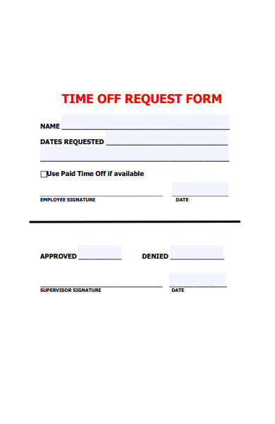 service company time off request form