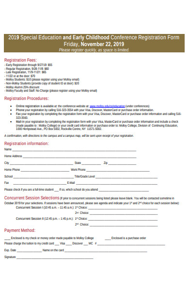 simple conference registration form