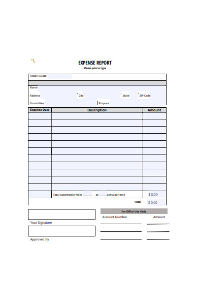 FREE 33+ Expenses Forms in PDF | Ms Word | XLS