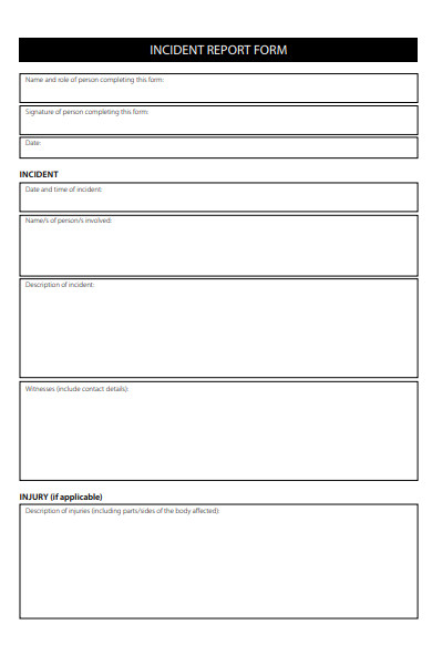 simple incident report form