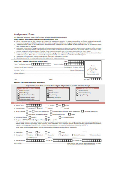 farmers insurance absolute assignment form