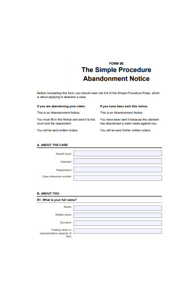 simple notice form template