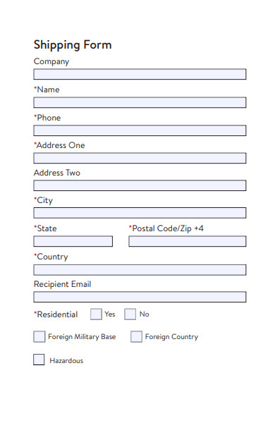 FREE 41+ Shipping Form Samples, PDF, MS Word, Google Docs, Excel