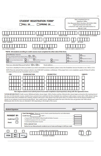 simple student registration form