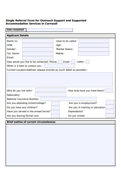 single referral form