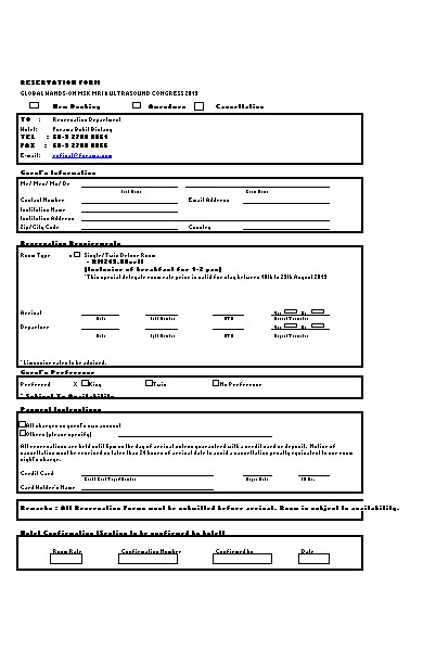 special hotel booking form