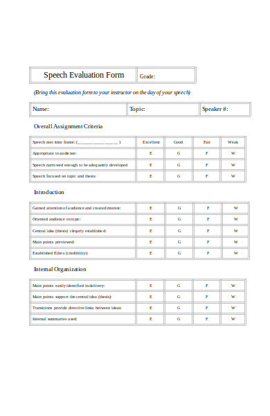 speech delivery form