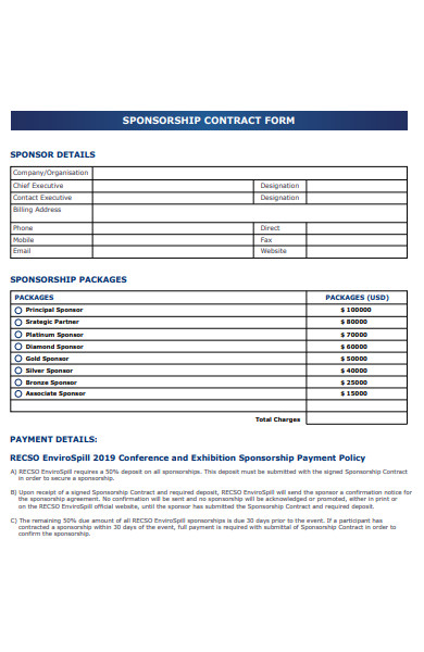 sponsorship contract form