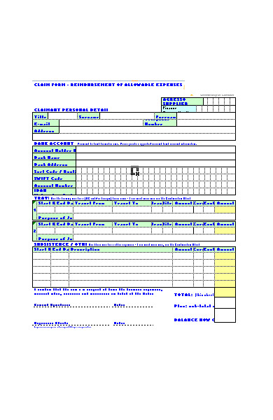 staff claim form