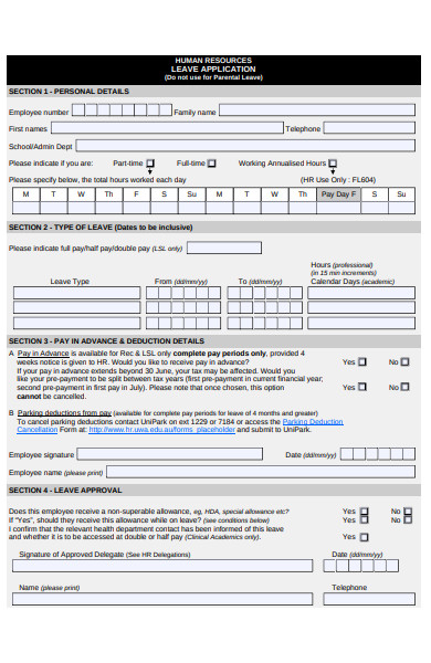 staff leave application form