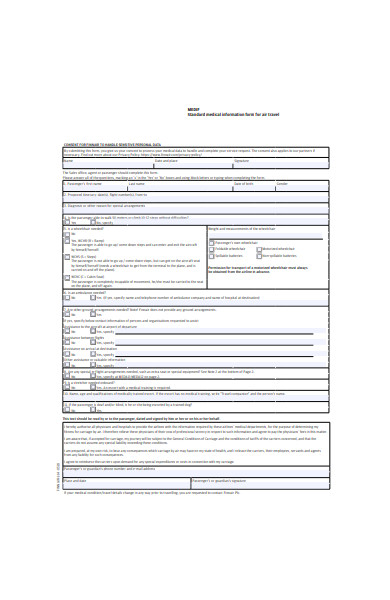 standard medical information form